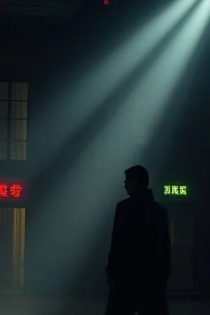 《霓虹背面》雨夜街头招牌倒影的竖版封面